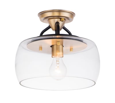 Maxim Lighting Goblet Semi Flush Mount in Bronze with Antique Brass finish, featuring a steel and glass design with an elegant, modern aesthetic.