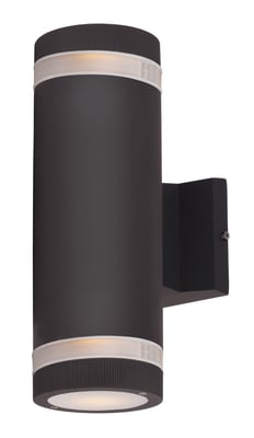 Maxim Lighting Lightray Glass Stripe Outdoor Wall Light in Architectural Bronze finish, featuring sleek aluminum construction and modern design elements.