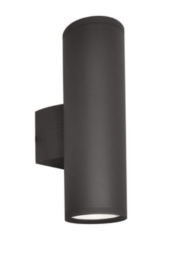 Maxim Lighting Lightray Outdoor Wall Light in Architectural Bronze finish, featuring a sleek, cylindrical aluminum design for modern exterior illumination.