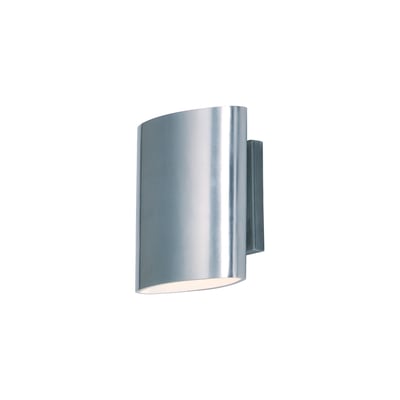 Maxim Lighting Lightray 86152 LED Outdoor Wall Light in Brushed Aluminum finish, featuring a sleek, modern design with a cylindrical shape.