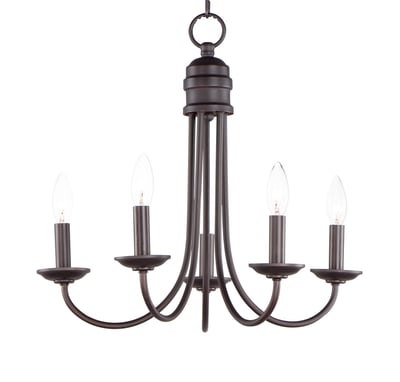 Maxim Lighting Logan Candle Chandelier in Oil Rubbed Bronze finish, featuring steel construction with elegant candle-style lights.
