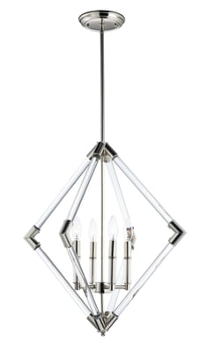 Maxim Lighting Lucent Pendant 35.5" with a sleek design, featuring a polished finish and modern aesthetic, hanging from a ceiling.
