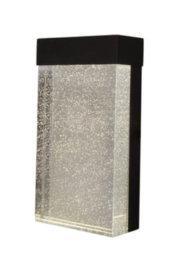 Maxim Lighting Moda Outdoor Wall Sconce in Bronze finish, featuring a sleek Steel frame with a clear Glass shade, mounted on an exterior wall.