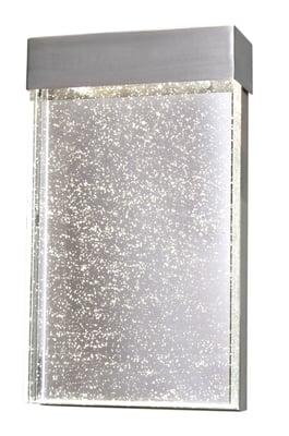 Maxim Lighting Moda Outdoor Wall Sconce in Steel finish with a sleek, modern design featuring a rectangular Glass shade for outdoor illumination.