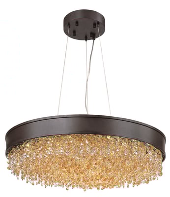 Maxim Lighting Mystic Pendant in Bronze finish, featuring a Steel frame with Crystal accents, elegantly hanging from the ceiling.