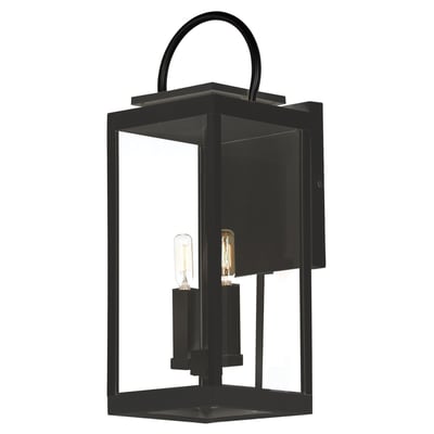 Maxim Lighting Nassau Vivex Outdoor Wall Sconce in Black finish, featuring a Steel frame and Glass panels