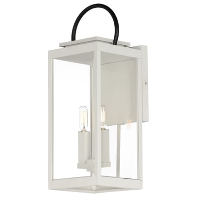 Maxim Lighting Nassau Vivex Outdoor Wall Sconce in white with black finish, featuring a steel frame and glass panels