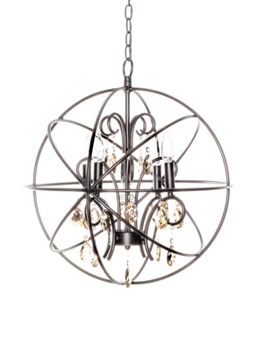 Maxim Lighting Orbit Pendant in Oil Rubbed Bronze finish, featuring a steel and crystal design, hanging elegantly in a modern interior setting.