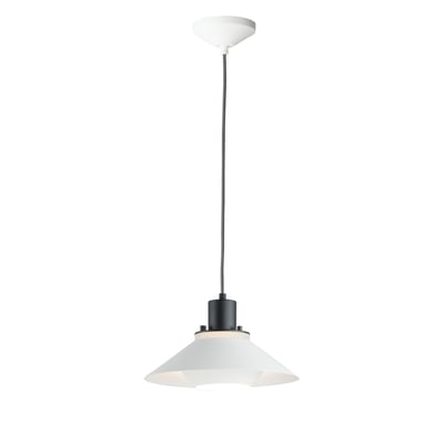Maxim Lighting Oslo Pendant in Black with White finish, featuring a sleek Aluminum design, hanging elegantly from the ceiling.