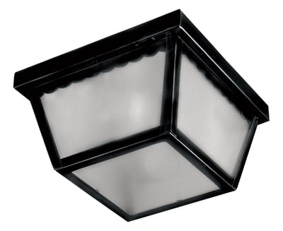 Maxim Lighting Outdoor Essentials Outdoor Ceiling Light in Black finish with Steel and Glass materials, featuring a sleek, modern design.