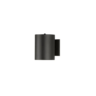 Maxim Lighting Outpost II Outdoor Wall Sconce with Photocell, featuring a sleek Aluminum design and Bronze finish, mounted on an exterior wall.