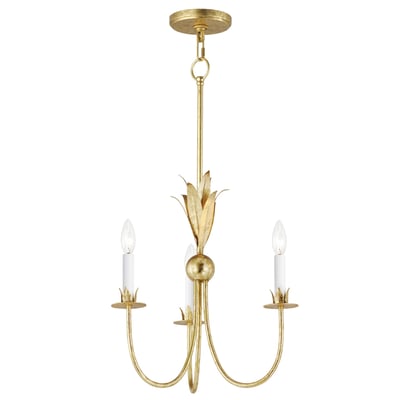Maxim Lighting's Paloma Chandelier in Gold Leaf finish, featuring a modern design with steel frame and multiple elegantly curved arms.