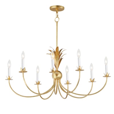 Maxim Lighting Paloma Chandelier in Gold Leaf finish, crafted from steel, featuring an elegant and modern design with multiple light fixtures.