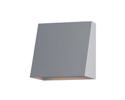 Maxim Lighting Pathfinder LED Outdoor Wall Sconce in Silver finish, featuring a sleek, modern design with a rectangular aluminum frame and soft LED glow.