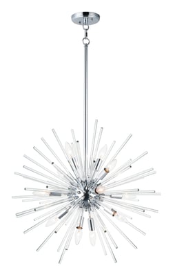 Maxim Lighting Polaris Pendant in Polished Chrome finish, featuring a sleek steel design with a modern, minimalist aesthetic for contemporary interiors.
