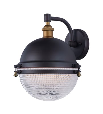 Maxim Lighting Portside Outdoor Wall Light in Oil Rubbed Bronze with Brass finish, crafted from Aluminum