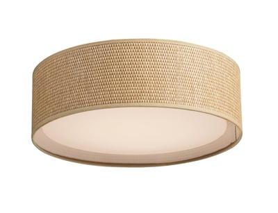 Maxim Lighting Prime LED Flush Mount with a Grass Cloth finish, featuring a sleek Steel frame and Acrylic diffuser for a modern, elegant look.