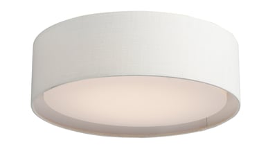 Maxim Lighting Prime LED Flush Mount with Oatmeal OM finish, featuring a sleek Steel frame and Acrylic diffuser, complemented by a Fabric shade.