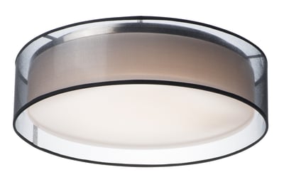 Maxim Lighting Prime LED Flush Mount in Black finish with a sleek Steel frame and Acrylic diffuser, providing a modern and elegant ceiling light.