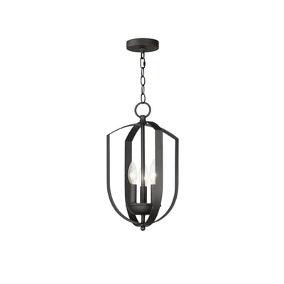 Maxim Lighting Provident Foyer Chandelier in Black finish, featuring a sleek Steel frame with a modern geometric design and multiple light sources.
