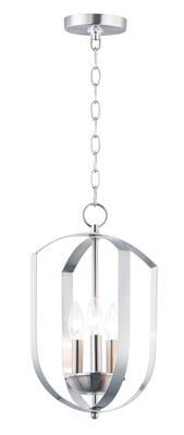 Maxim Lighting Provident Foyer Chandelier in Satin Nickel finish, featuring a sleek steel frame with elegant, modern design elements.