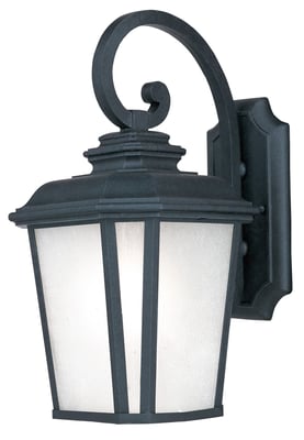 Maxim Lighting Radcliffe Outdoor Hanging Wall Light in Black Oxide finish, made of Aluminum, featuring a classic lantern design with clear glass panels.