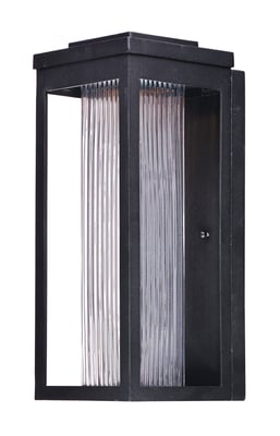 Maxim Lighting Salon Outdoor Wall Light in Black finish, featuring a sleek Aluminum frame with a modern design