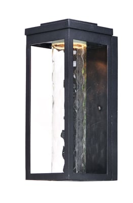 Maxim Lighting Salon Outdoor Wall Light in Black finish, featuring a sleek aluminum frame with a modern design