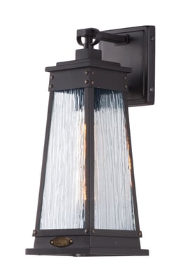 Maxim Lighting Schooner Outdoor Wall Light in Olde Brass finish with a classic lantern design and clear glass panels