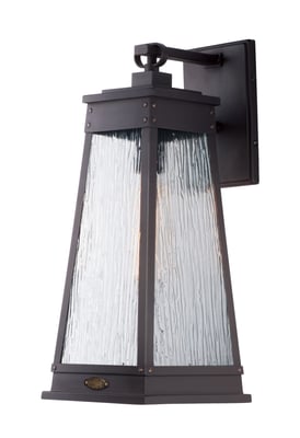 Maxim Lighting Schooner Outdoor Wall Light in Olde Brass finish, featuring a classic lantern design with clear glass panels and stainless steel accents.