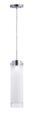 Maxim Lighting Scope Pendant in Polished Chrome finish, featuring a sleek steel frame with a clear glass shade, elegantly suspended for modern illumination.
