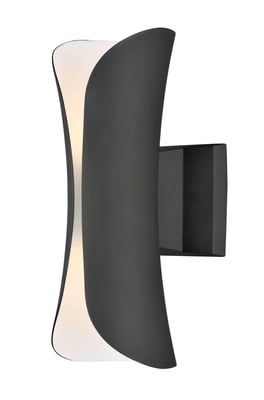 Maxim Lighting Scroll Outdoor Wall Light in Architectural Bronze finish, featuring an elegant aluminum scroll design with a frosted glass shade.