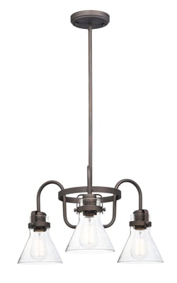 Maxim Lighting Seafarer Chandelier in Polished Chrome finish, 23.8" wide, featuring nautical-inspired design with clear glass shades and metal accents.