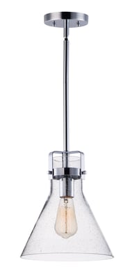 Maxim Lighting Seafarer Pendant featuring a polished chrome finish with steel and glass elements, showcasing a nautical-inspired design.