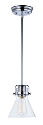 Maxim Lighting Seafarer Pendant in Polished Chrome finish, featuring a steel frame with a glass shade, hanging elegantly from the ceiling.