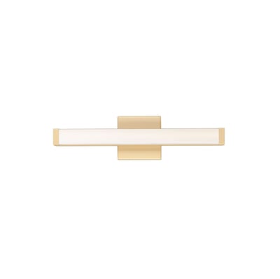 Maxim Lighting Spec Bathroom Vanity Light with a sleek design, featuring a gold finish and aluminum construction, elegantly illuminates the space.
