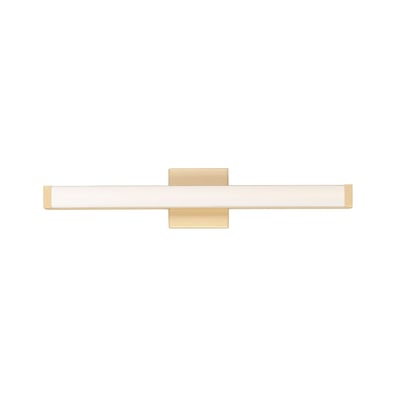 Maxim Lighting Spec Bathroom Vanity Light with a sleek design, featuring a gold finish and aluminum construction, elegantly illuminating a modern bathroom.