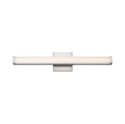 Maxim Lighting Spec Bathroom Vanity Light with a sleek Satin Nickel finish, featuring a modern design with Aluminum and Acrylic elements.