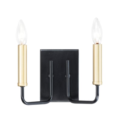 Maxim Lighting Sullivan Bathroom Vanity Light in Black with Gold finish, featuring a sleek steel frame and modern design suitable for contemporary bathrooms.