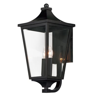 Maxim Lighting Sutton Place VX Outdoor Wall Sconce in Black finish with Steel and Glass materials, featuring a sleek, modern design for outdoor use.