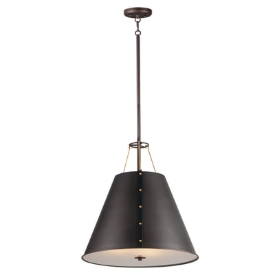 Maxim Lighting Trestle Pendant in Oil Rubbed Bronze with Brass finish, featuring a sleek steel frame and elegant design, perfect for modern interiors.