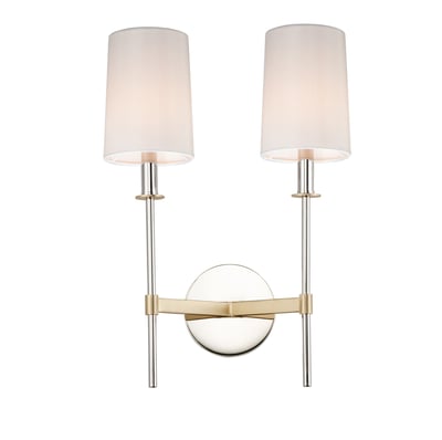 Maxim Lighting Uptown Wall Sconce in Satin Brass with Nickel finish, featuring a sleek steel frame and a fabric shade for a modern, elegant look.