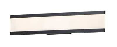 Maxim Lighting Visor LED Wall Sconce in Black finish, featuring a sleek, modern design with an aluminum build, mounted on a wall.
