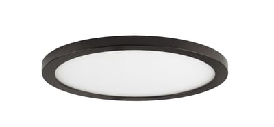 Maxim Lighting Wafer RD LED Surface Mount in Bronze finish, showcasing a sleek, round design with warm 3000K light, crafted in durable Aluminum.