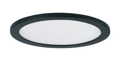 Maxim Lighting Wafer RD LED Surface Mount 3000K in black finish, featuring a sleek aluminum and polycarbonate design for modern illumination.
