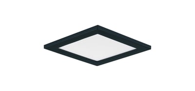 Maxim Lighting Wafer SQ LED Surface Mount 3000K in Black Aluminum, features a sleek, square design with a warm white glow, ideal for modern interiors.