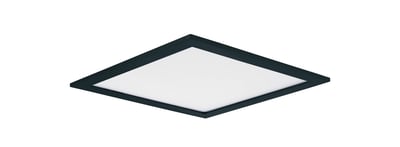 Maxim Lighting Wafer SQ LED Surface Mount 3000K in Black Aluminum finish, showcasing a sleek, modern square design with soft, warm illumination.
