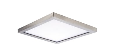 Maxim Lighting Wafer SQ LED Surface Mount 3000K fixture in Satin Nickel finish, featuring a sleek, square design made of Aluminum.
