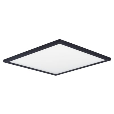 Maxim Lighting Wafer SQ LED Surface Mount 3000K in black finish, featuring a sleek square design with aluminum and polycarbonate materials.