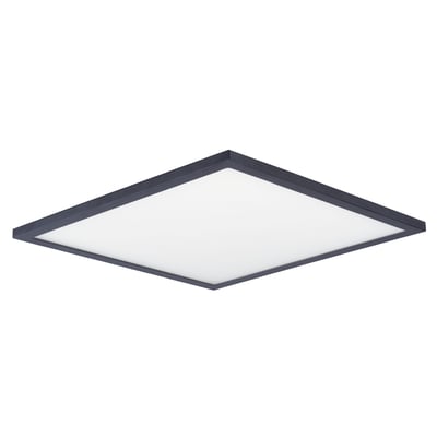Maxim Lighting Wafer SQ LED Surface Mount 3000K features a sleek, square design with a bronze finish, crafted from aluminum and polycarbonate materials.